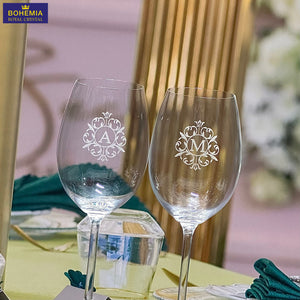 pahare gravate pentru vin din cristal personalizate