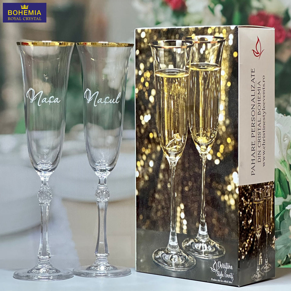 Pahare miri din cristal personalizate