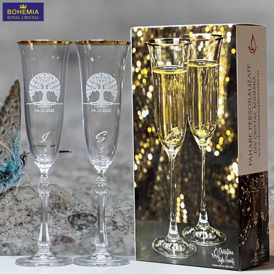 Pahare miri din cristal personalizate