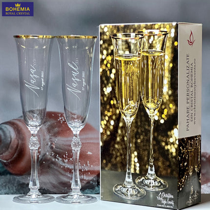 Pahare miri din cristal personalizate