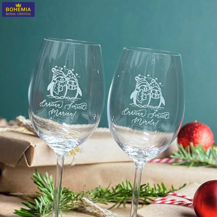 pahare gravate pentru vin din cristal personalizate