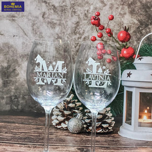 pahare gravate pentru vin din cristal personalizate