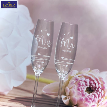Set pahare cristal Mr Mrs