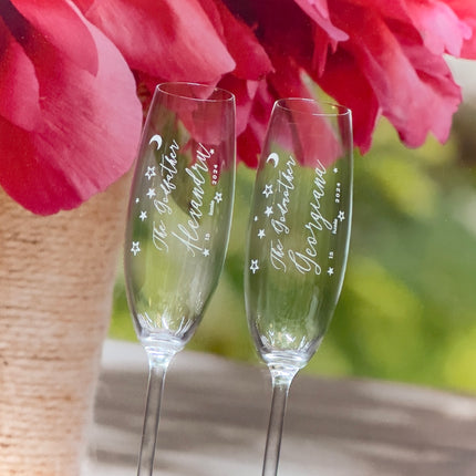 Set doua pahare din cristal Font elegant steluțe semiluna