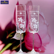 Set pahare cristal Delicate Flower si cutie