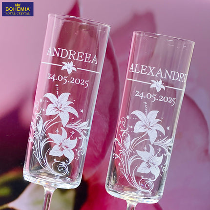Set pahare cristal Delicate Flower si cutie
