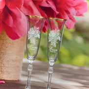 Set pahare din cristal Royal Gold Floare eleganta